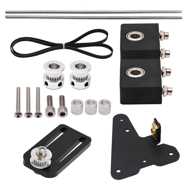 

594A 3D Printer Part Dual Z Axis Upgrade Kit Dual Z Tension Pulley Set For Ender-3 CR10 3D Printer Single Motor Dual Z-axis