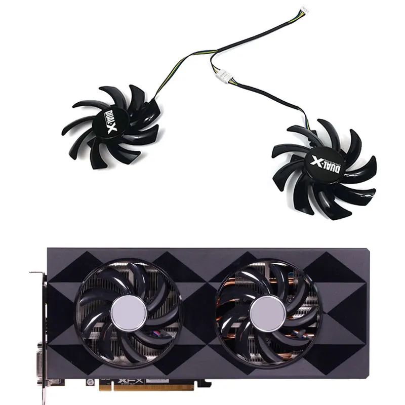 

New 85MM 4PIN FDC10H12S9-C FD7010H12S Sapphire R9 270X 280X XFX R9 280X 390/390X 8G RX470 RX570 RX580 Fan Dual Cooling Fan