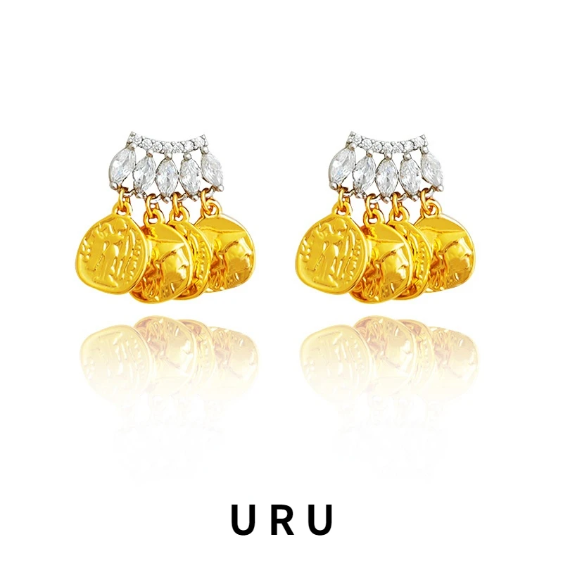 

Fashion Jewelry 925 Silver Needle Disc Drop Earrings 2022 New Trend Hot Sale AAA Zircon Earrings For Women Girl Gifts