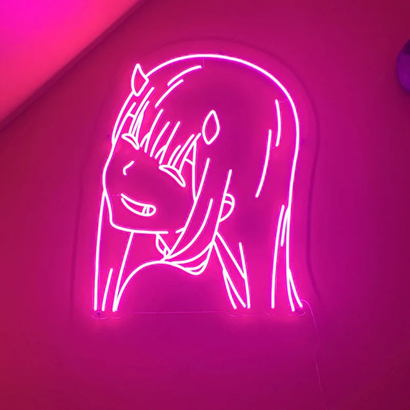

Led Zero Two Neon Sign Light for Game Room Hanging Decor Party USB Powered Backdrop Anime Night Sign Light for Bar Gift