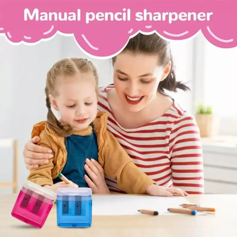 Точилки для олівців Маленькі ручні точилки із подвійним отвором і кришкою Масові