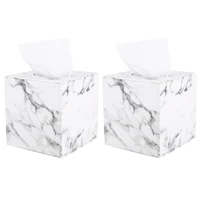 promotion 2x marble square square tissue box pu leather roll paper holder toilet paper box napkin paper box cover locker towel