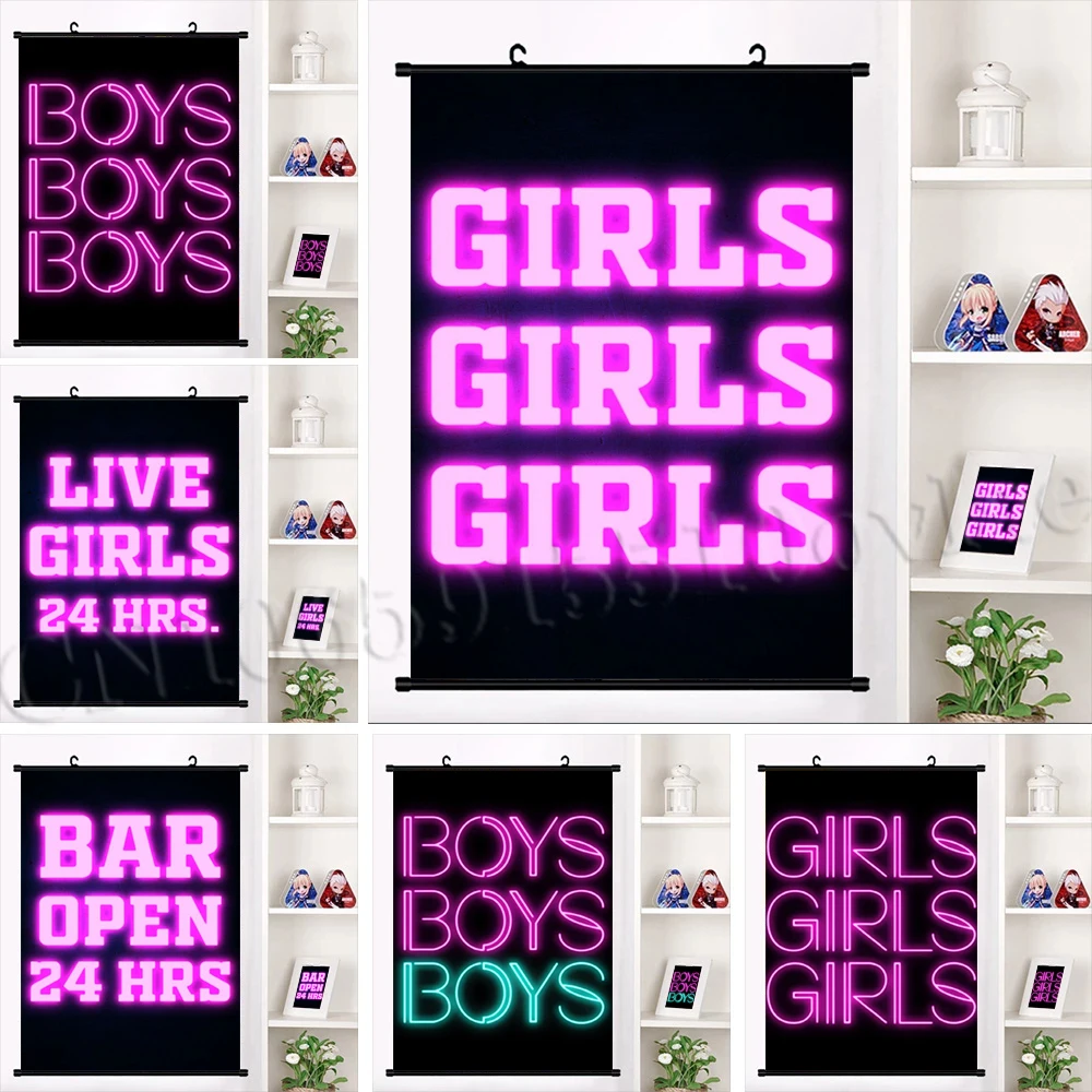 

Настенная картина с английским алфавитом, холст, модульные картины, печатные плакаты, подвесные свитки, Классический домашний декор, искусс...