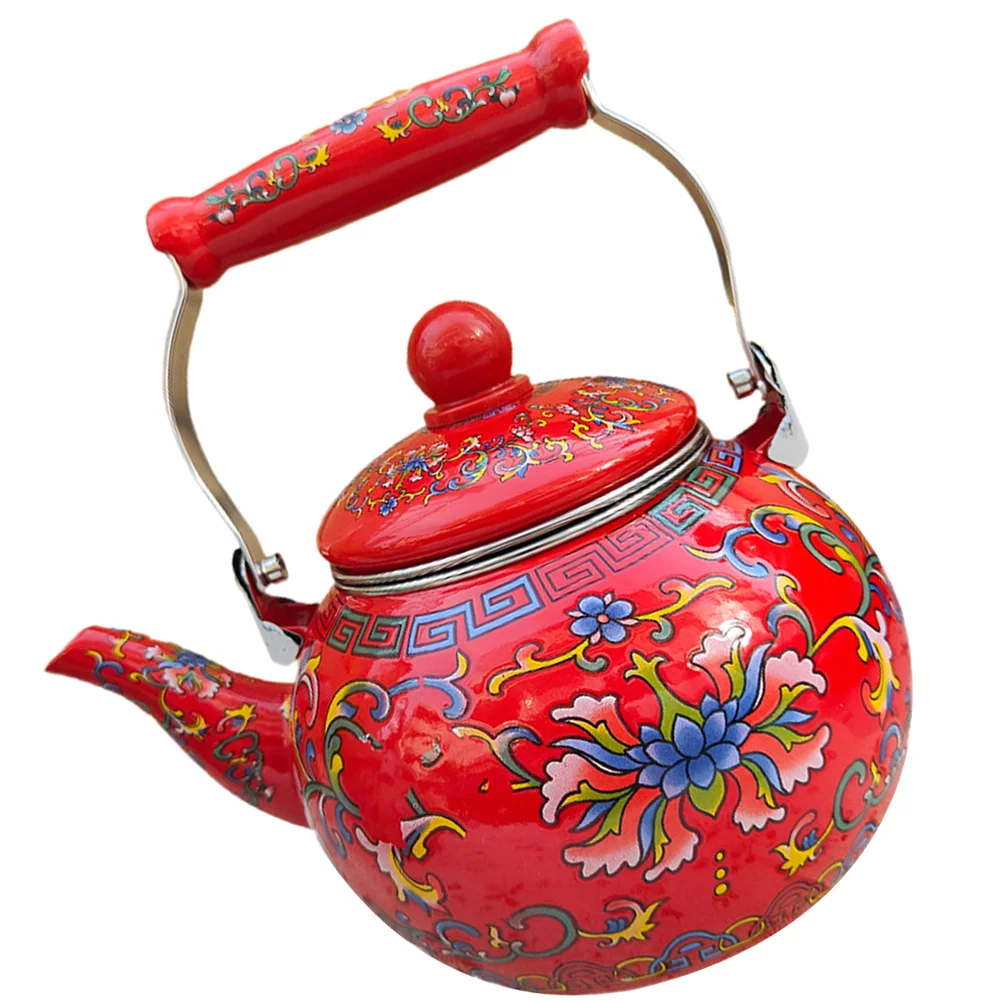 

Tea Kettle with Handle Water Heating Kettle Enamel Teakettle Water Boiling Pot Kitchen Teapot Stainless steel