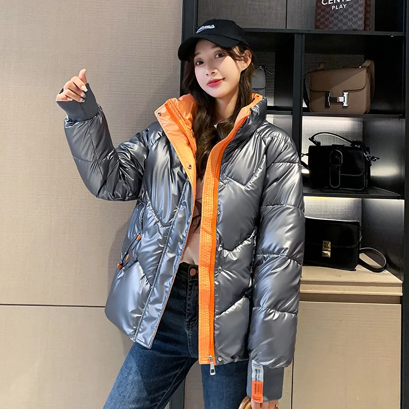 Winter Women's Cold Coat Super Hot Jacket Glossy Short Padded Jacket Parka Cheap Wholesale Korean Fashion Plus Size Snow Coat