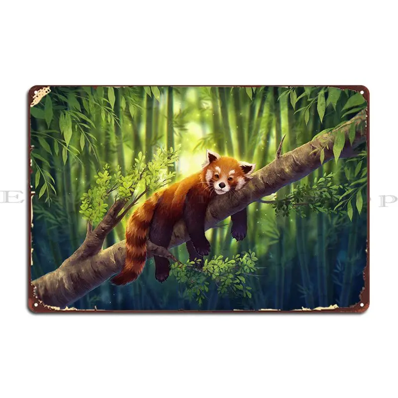 

Красная панда, металлический знак, Настенный декор для паба, создание персонажа, гостиная, жестяной знак, плакат