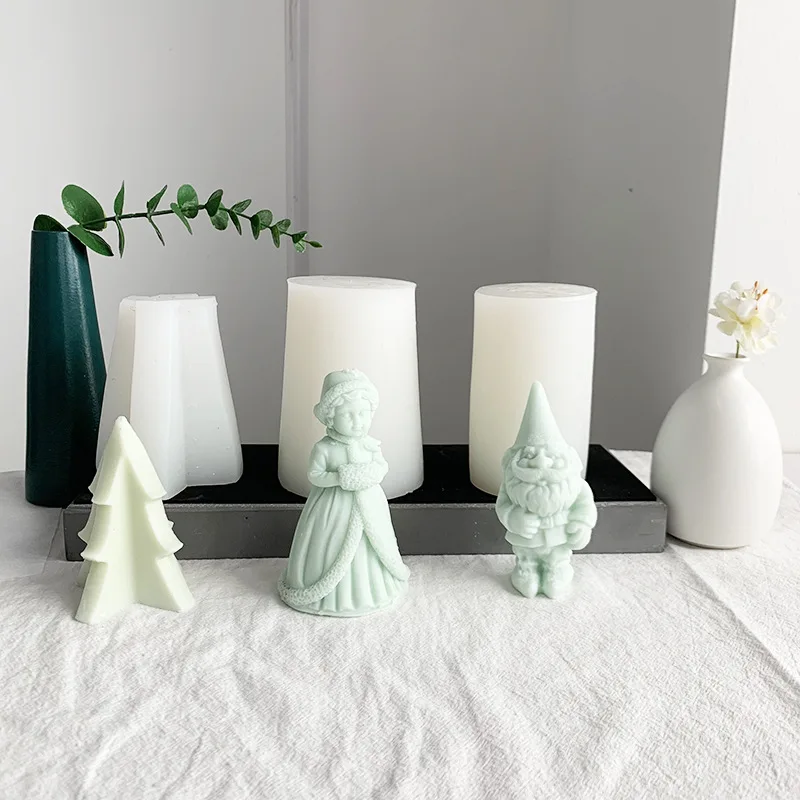 

Christmas Princess Candle Silicone Mold DIY Christmas Holiday Candle Mold 3D Character Modeling Silicone Mold Candle Making Tool