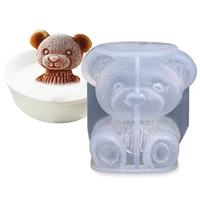 3d teddy bear ice cube mold 3d animal ice cream molds silicone shapes easy release mold with animal shape novelty ice cube mold