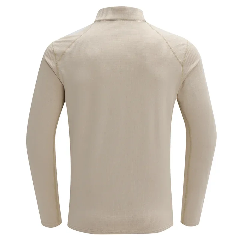 Осенне-зимняя флисовая теплая толстовка с воротником-стойкой на молнии для бега