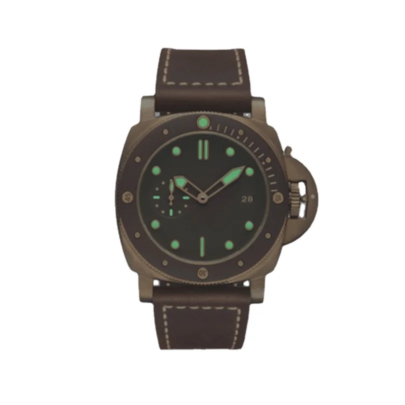 

Mens Automatic Mechanical Bronze Watch Brown Leather