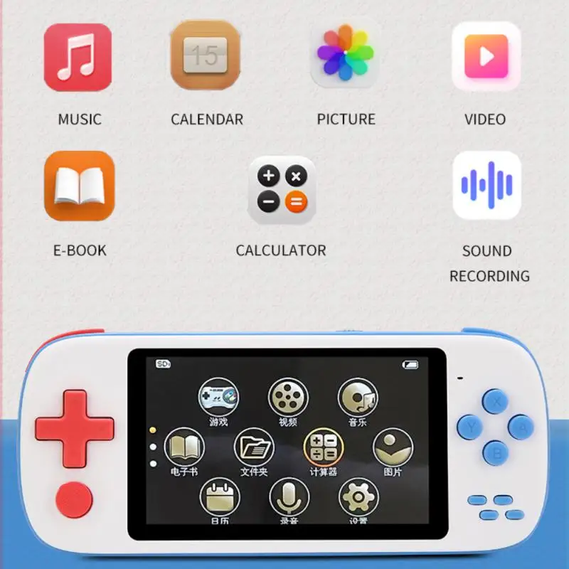 

Retro Handheld Game Console 4.3 inch IPS Screen Handheld Arcade Video Game Player 6800 Games Built-in Microphone 10 Simulators