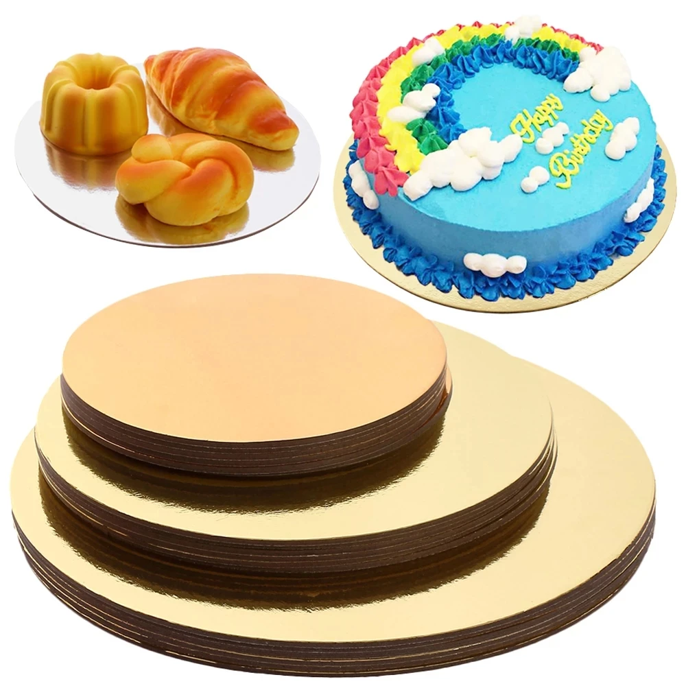 

18/3pcs Round Cake Boards Set Cakeboard Base Disposable Paper Cupcake Dessert Tray 6 inches, 8 inches, and 10 inches 6 of Each