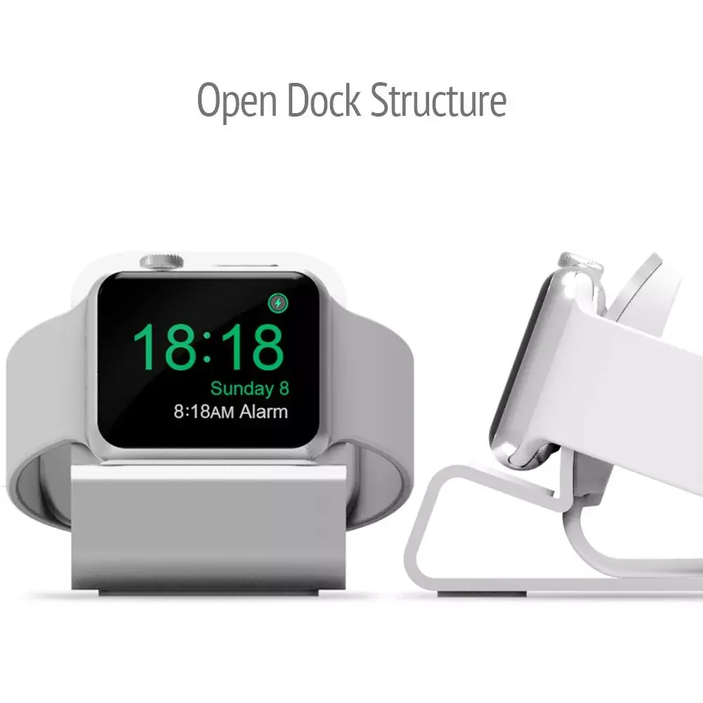 

Aluminum Charging Dock Station Stand Base Hand Free Cable Hole Support Holder Bracket for Apple Watch