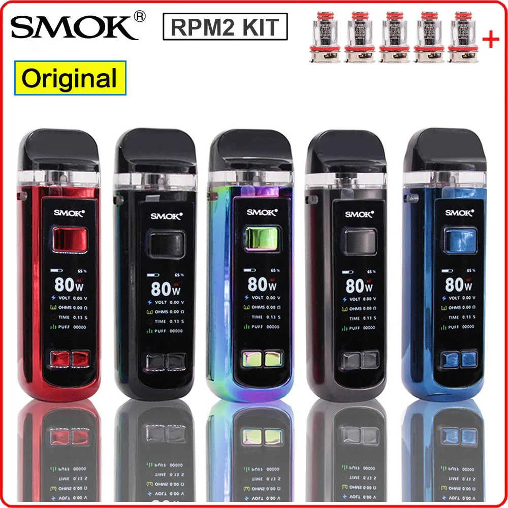 

Оригинальный набор SMOK RPM2 RPM 2S 80 Вт электронная сигарета испаритель вейп с батареей 2000 мАч RPM 2 Pod катушка VS RPM40 NORD 2