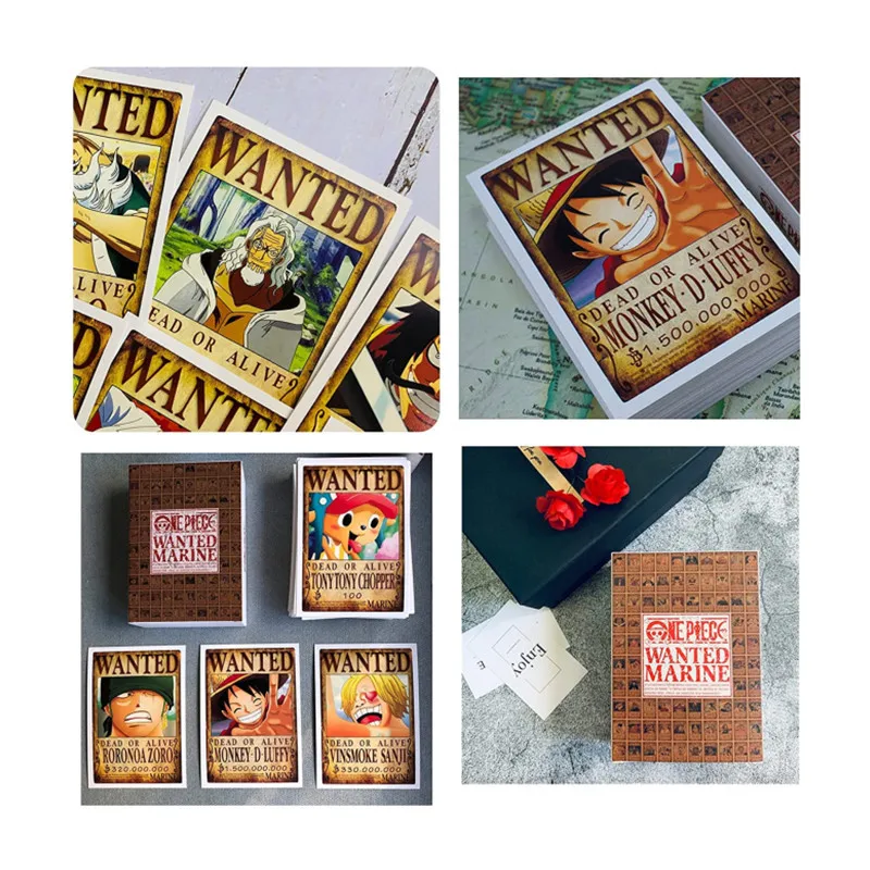 

ONE PIECE 100pcs Game Card Luff Wanted Postcard Collectible Card Toy