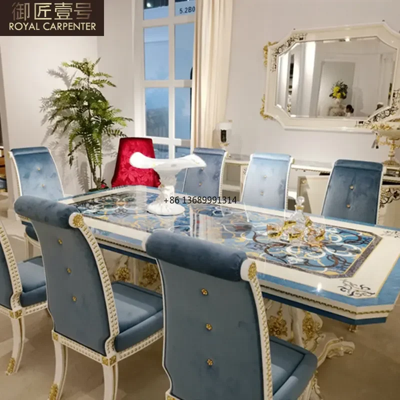 Европейский обеденный стол и стул комбинированный французский Прямоугольный