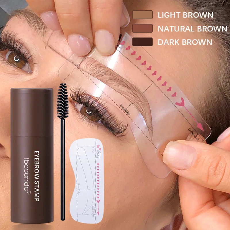 

Brow Stamp Shaping Kit One Step Shape Eyebrow Lazy Quick Draw Waterproof Long Lasting Natural Eyebrow Powder With Brushes