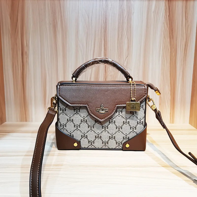 

Lock Small Box Bag 2022 Spring New High Quality Women's Purse and Handbags Luxury Fashion Wide Strap Shoulder Messenger Bags