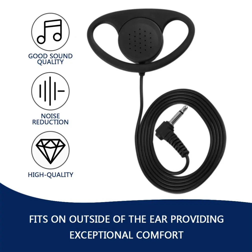 

2 Pin Advanced D Shape Clip-Ear 3.5mm Headset Earpiece Mic For Motorola Way Radios GP88S GP300 GP68 GP000 GP88 GP3188 CP040 CP1