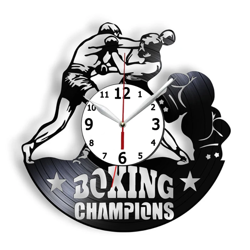 

Боксерский матч чемпионы винтажный альбом запись настенные часы мотивационный файтинг Спорт домашний декор тихие часы борьба Поклонники п...
