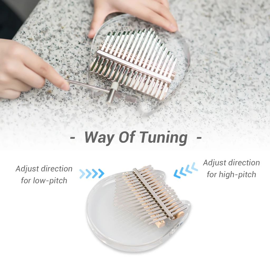 Clear Kalimba 17 Keys Cat Shaped Thumb Piano Solid Finger Piano Crystal Acrylic Kalimba W/Hammer PU Case Gifts For Kids Adult