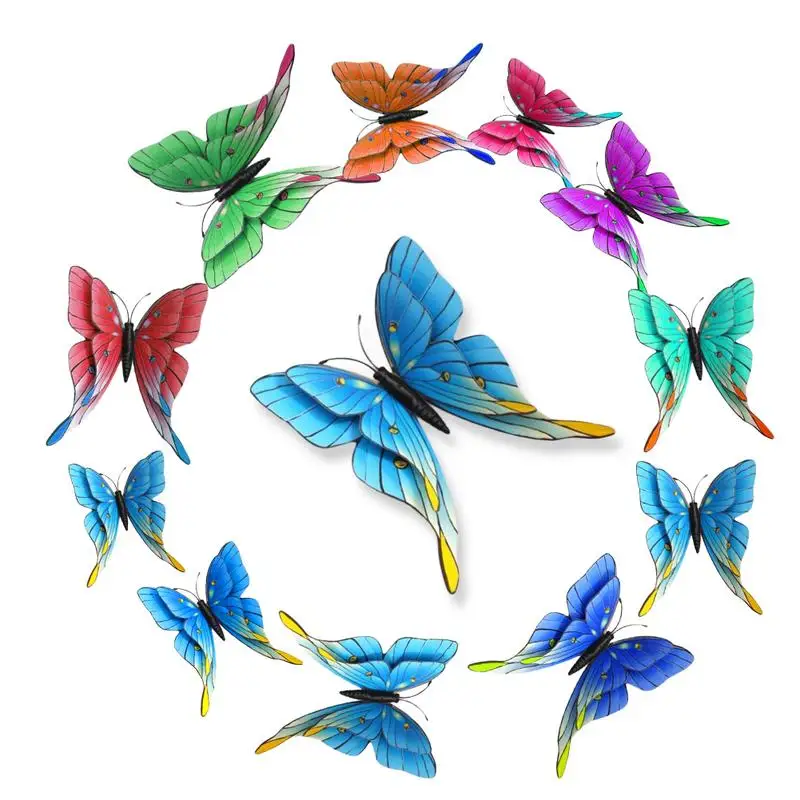 

Pcs 3D Multicolor Butterfly PVC Wall Sticker Decor Butterflies Magnet Wall Stickers Fridge Decals Home Bedroom Decoration