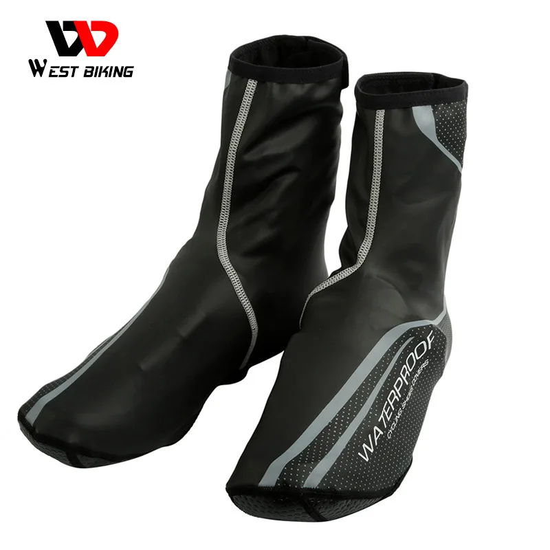 

WEST BIKING Waterproof Cycling Shoe Cover Reflective Thermal Overshoes Toe Bicycle Shoe Covers MTB Road Bike Riding Boot Cover