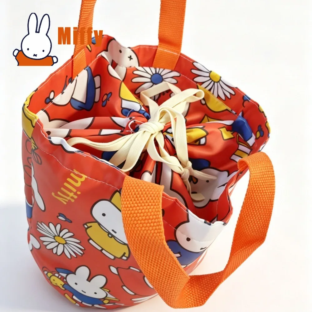 Фото Сумка для обеда Kawaii Miffy с милым кроликом, термосумка-тоут, водонепроницаемый изолированный контейнер для бенто, органайзер для еды, подарок для пикника №4