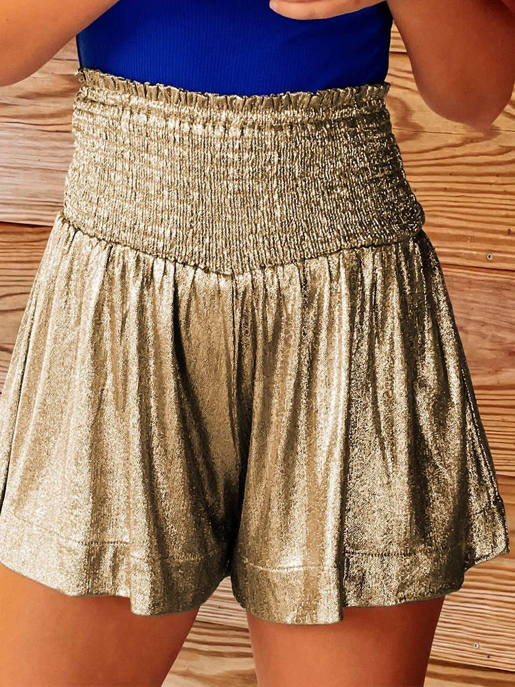 Black 2023 Party Shorts Pants Bodycon Sexy Lady Glitter Sparkle Elastic Waist Stretch Female Women Summer Shorts Kawaii H220
