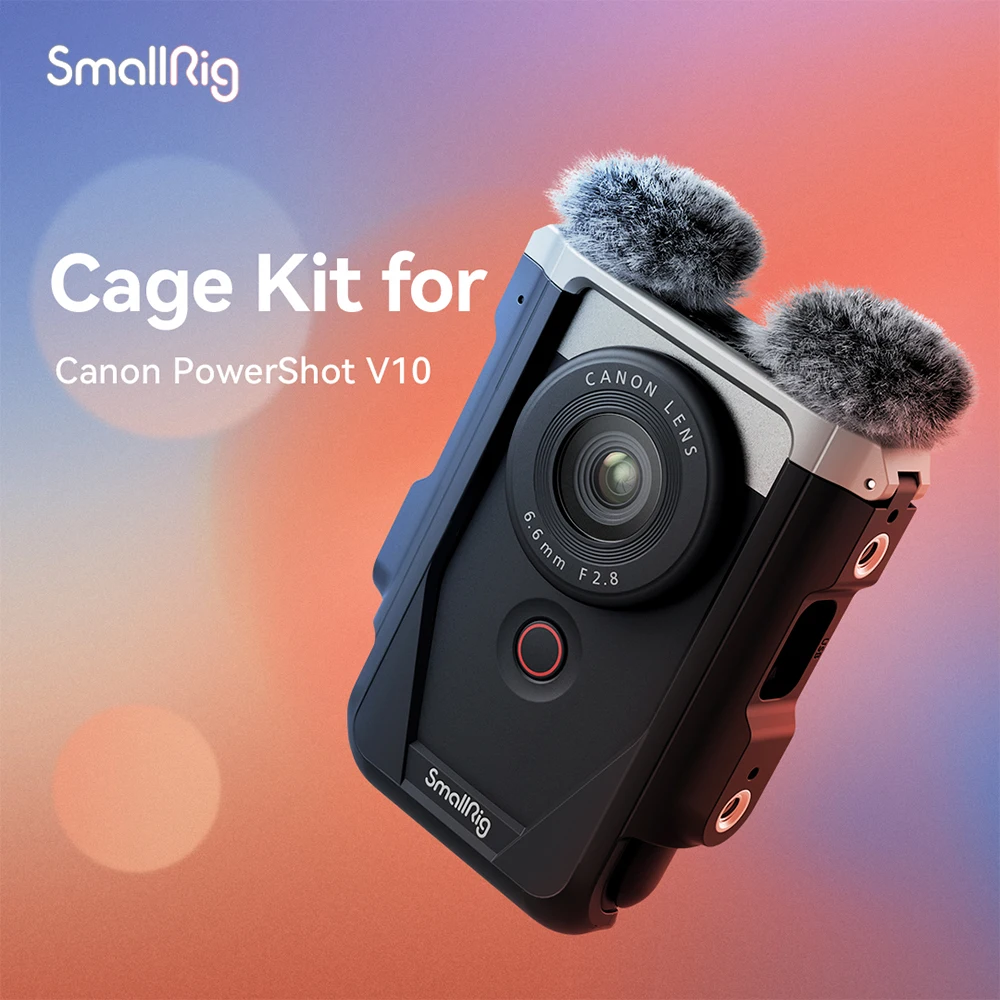 

SmallRig Cage Kit for Canon PowerShot V10 Silicone with Magnetically Furry Windshield, Lens Cap and Storage Bag 4235