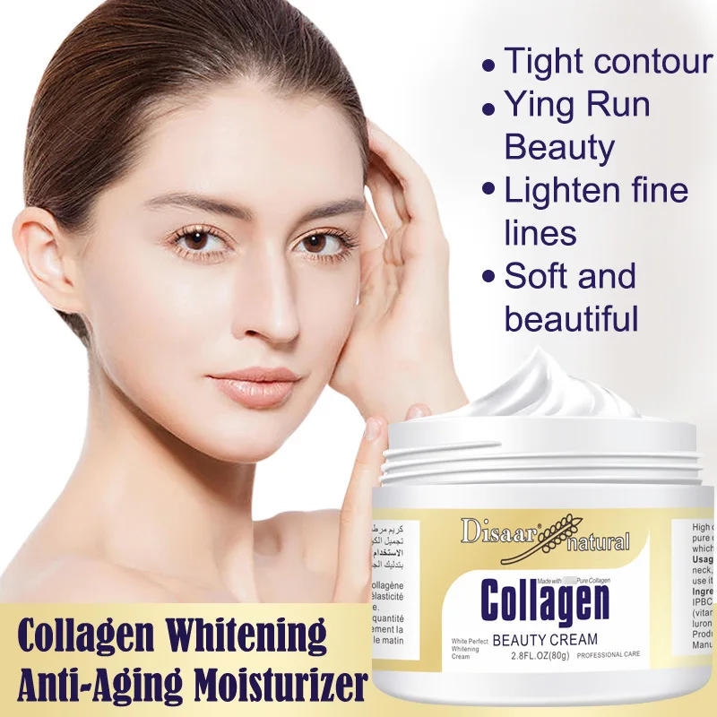 

80g Facial Collagen Cream For Women Skin Care Moisturizing Brightening Beauty Health Face Cream Whitening Cream For Dark Skin