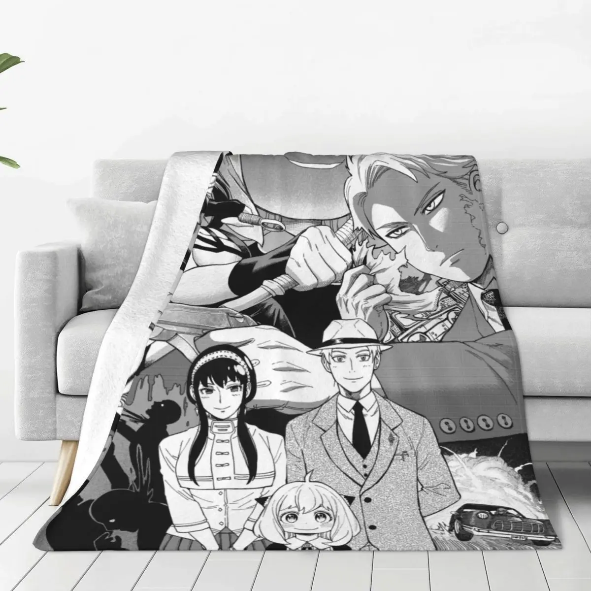 

Forger Anya Yor Loid Flannel Blanket Spy x Family Anime Funny Throw Blanket for Home 200x150cm Quilt