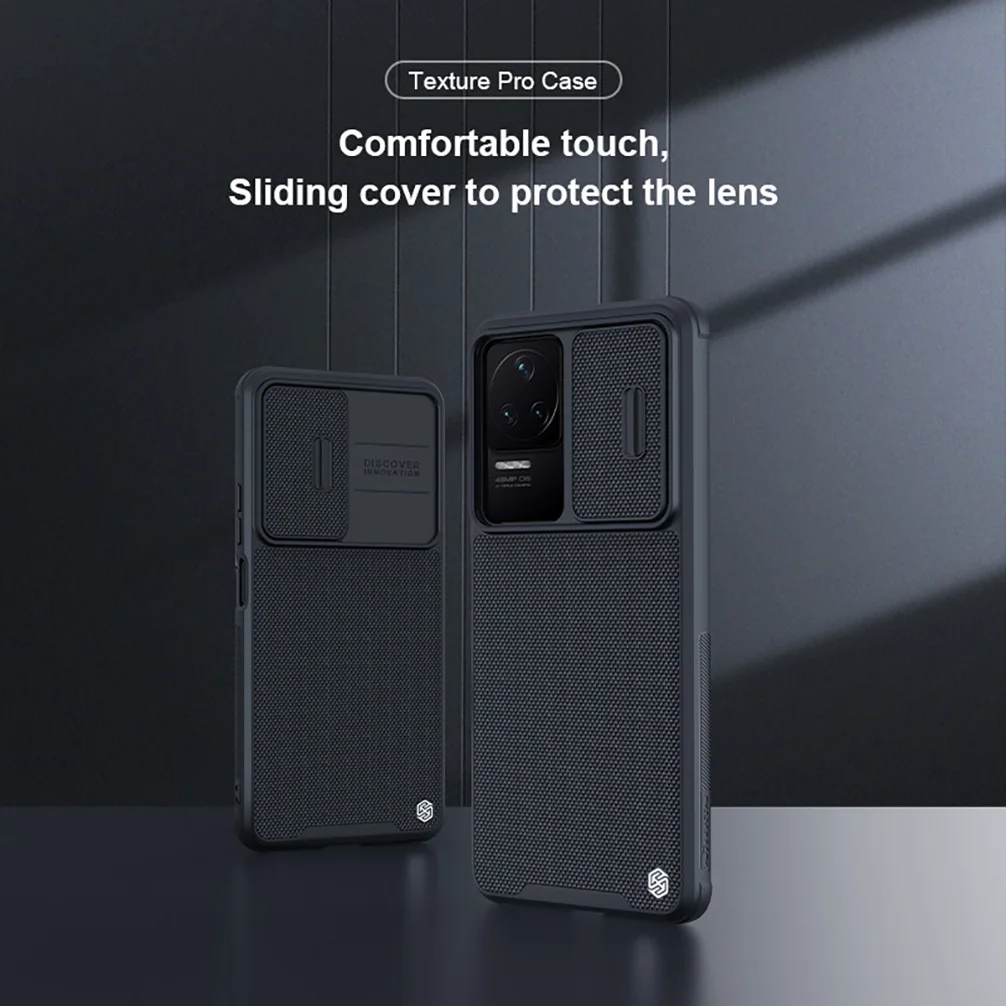 For Xiaomi Poco F4 Case NILLKIN Texture Pro Nylon Fiber Back Shell Slide Lens Wearproof Cases For Xiaomi Poco F4 5G Cover