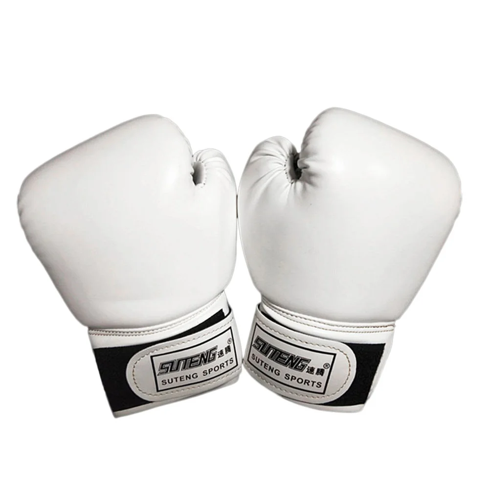

1 Pair Kids Boxing Pearly Lustre Muay Thai Sports Punch Sandbag Mitts Boxing Accessories for Boys Starter White
