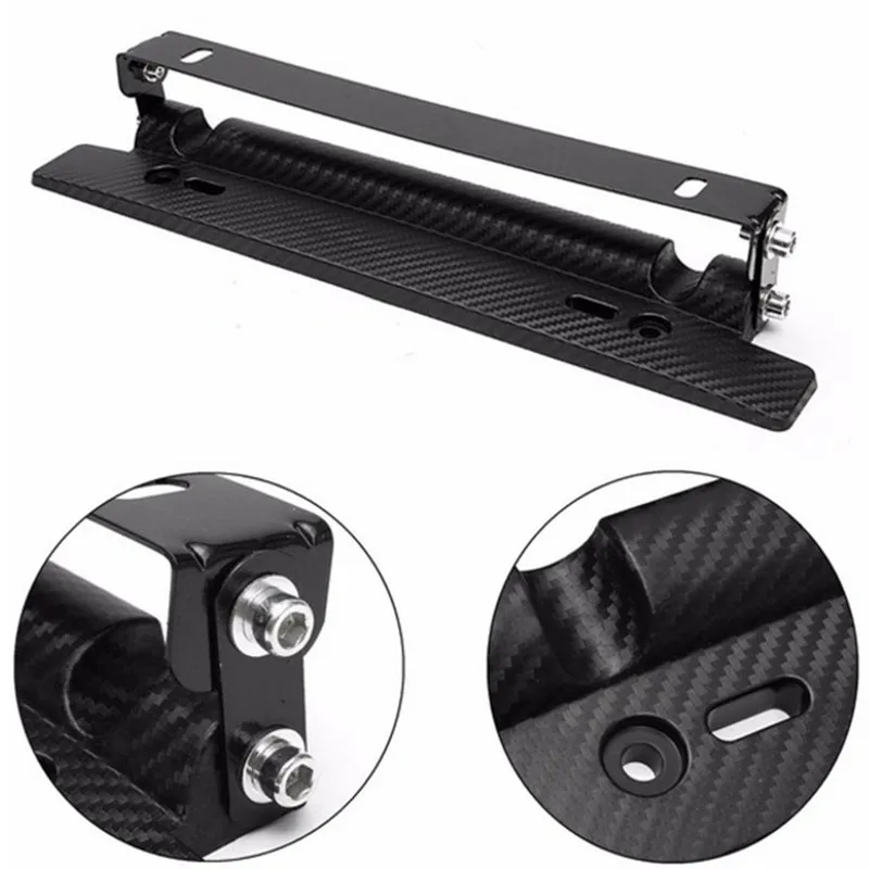 

Universal Adjustable Car-styling Car License Plate Frame Holder Carbon Fiber Racing Number Plate Auto Mount Bracket