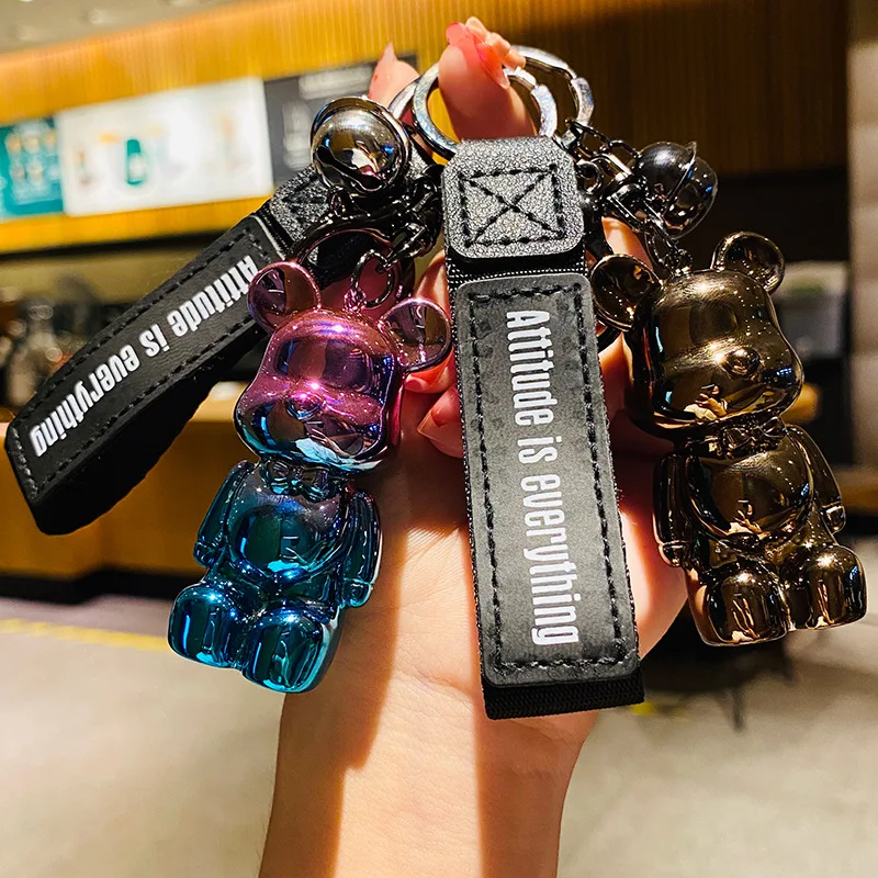 

Colorful gradient violent bear car keychain exquisite cute key pendant bag pendant cartoon men and women accessories