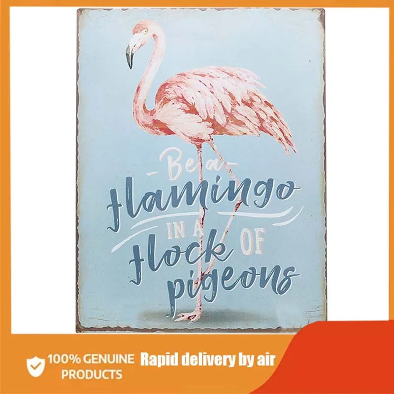 

Дизайн Barnyard: «быть Фламинго в флоке голубей», настенное искусство, Ретро винтажный жестяной барный знак, деревенский декор, украшение для ко...