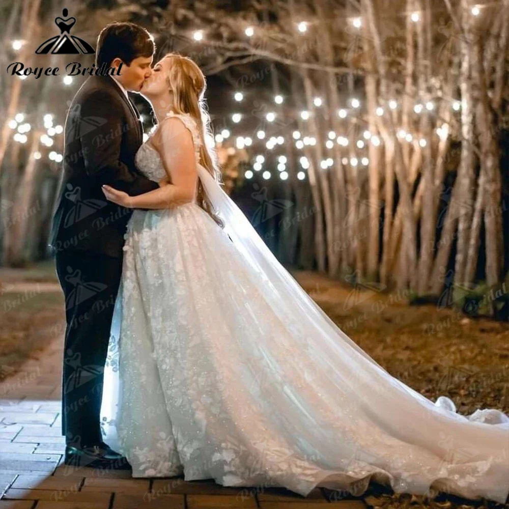 Roycebridal Роскошные кружевные свадебные платья с открытыми плечами и короткими