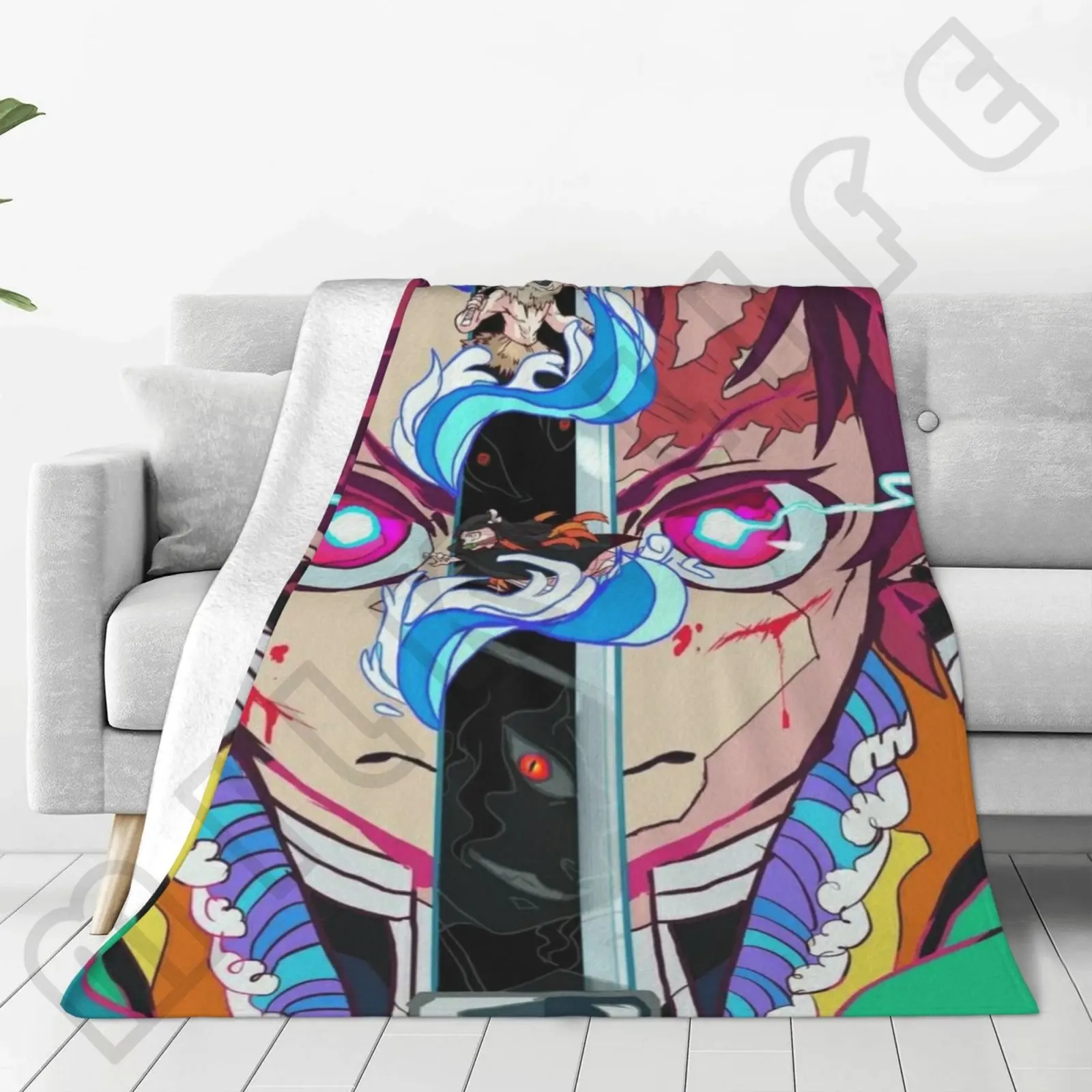 

Одеяла для офиса, супер мягкое дышащее покрывало в шотландскую клетку с рисунком рассекающего демонов камадо танджиру