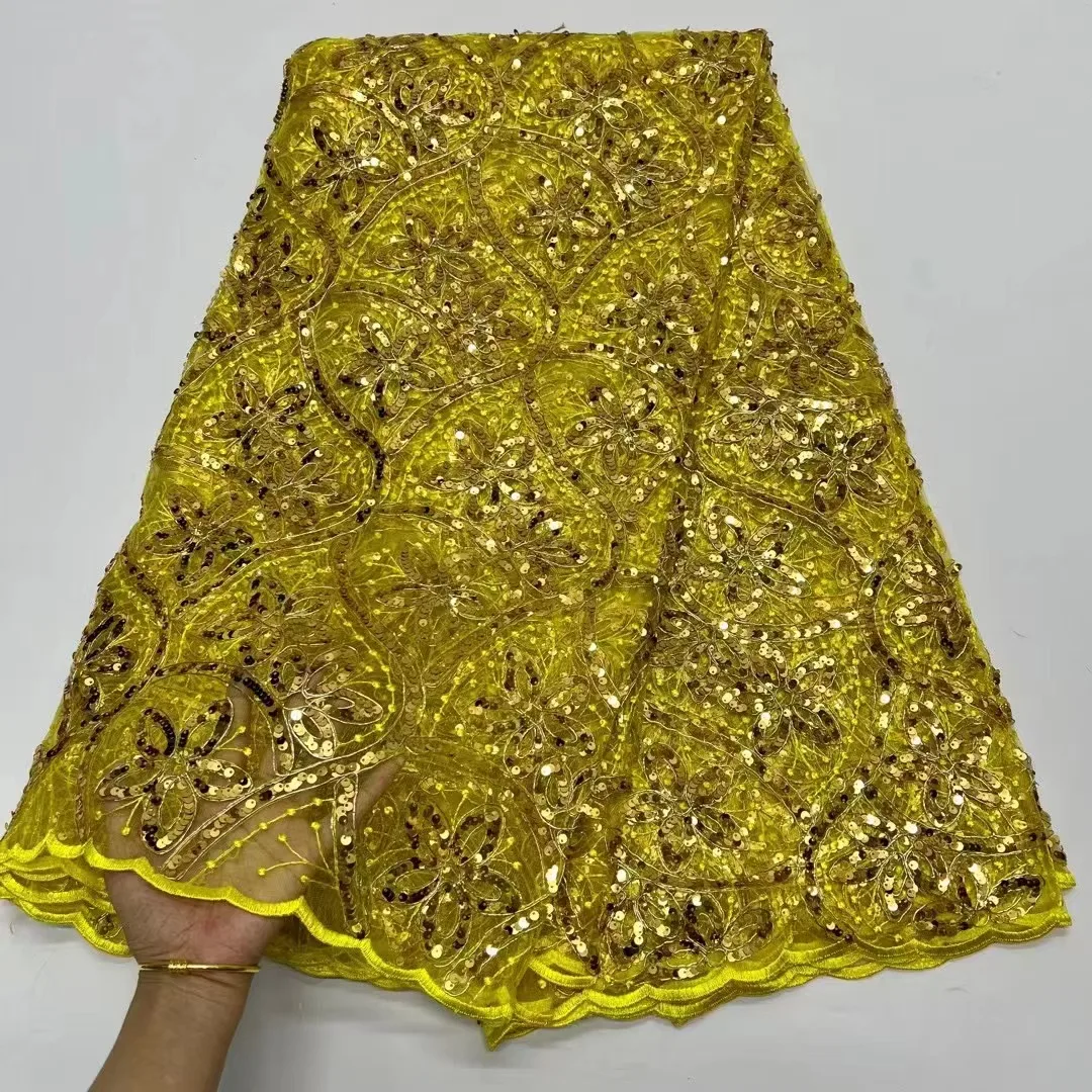 Роскошные африканские блестки бусины тюль для жениха кружевная ткань 2023 высокое