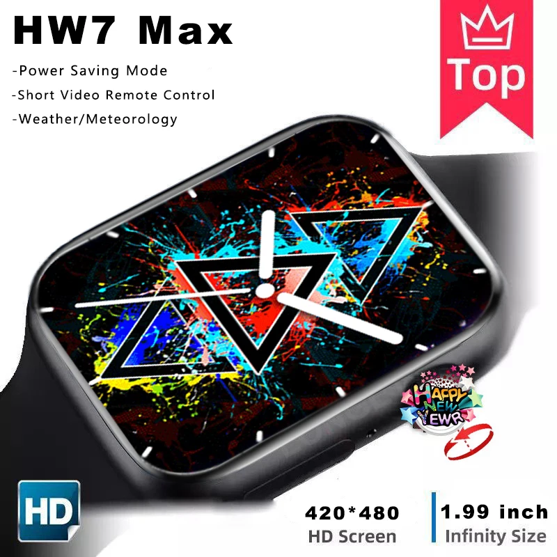 

Smartwatch HW7 Max Smart Watch 1.99" Full Screen 45mm Power Saving Mode Women Men Watches Bluetooth Call pk IWO 13 X8 max DT7