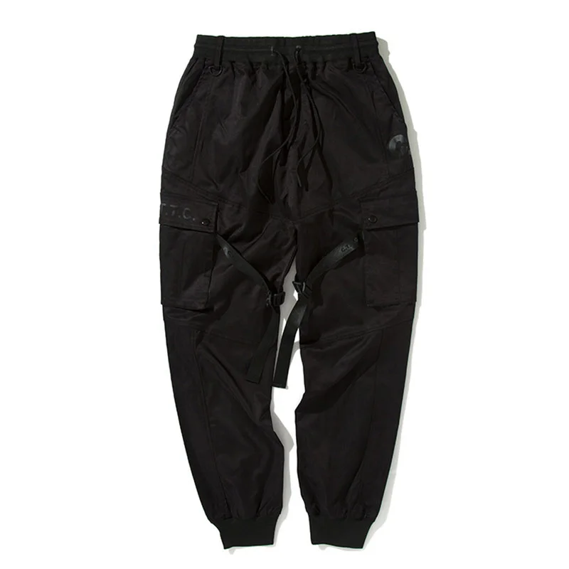 

Buckles Ribbon Side Cargo Pockets Harem 2023 Hip Hop Casual Joggers Pants Streetwear Fashion Sweatpants Trousers