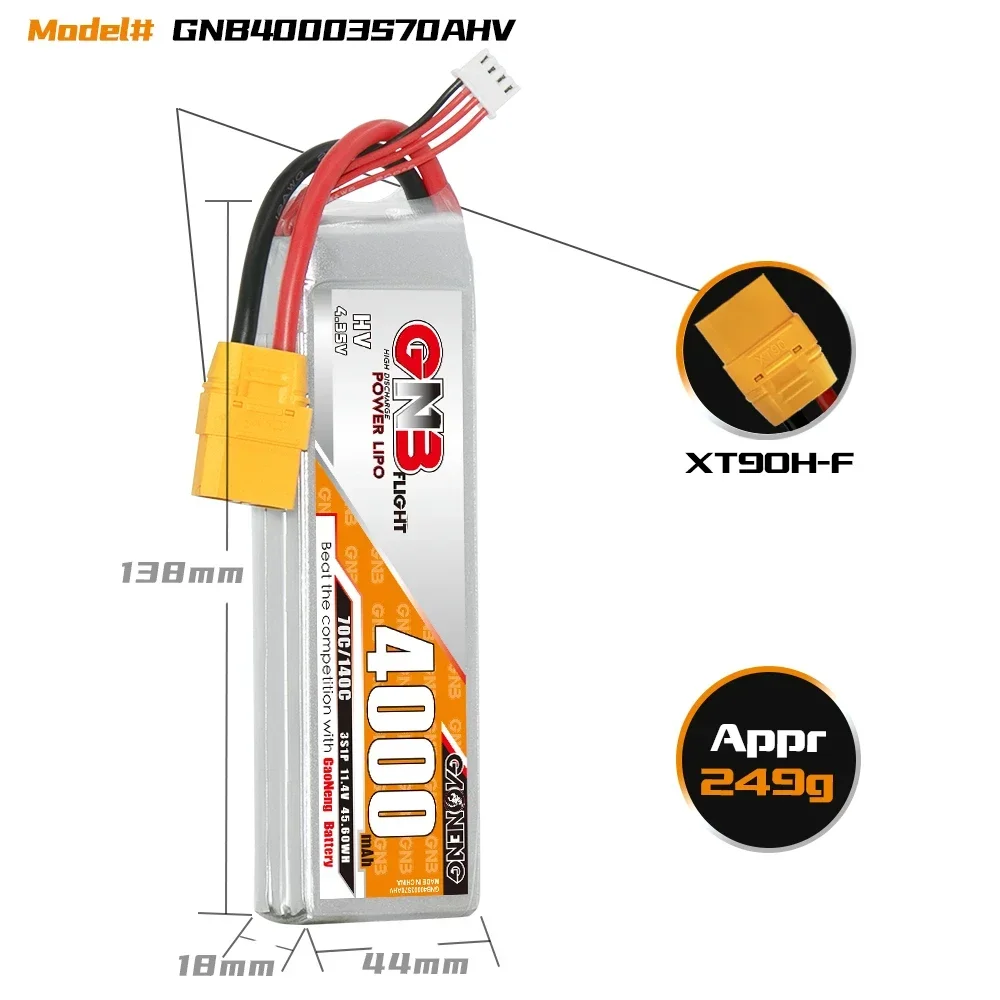 GAONENG GNB 4000 мАч HV 3S 70C 140C 11 4 В XT90 LiPo аккумулятор RC Грузовик Самолет Вертолет