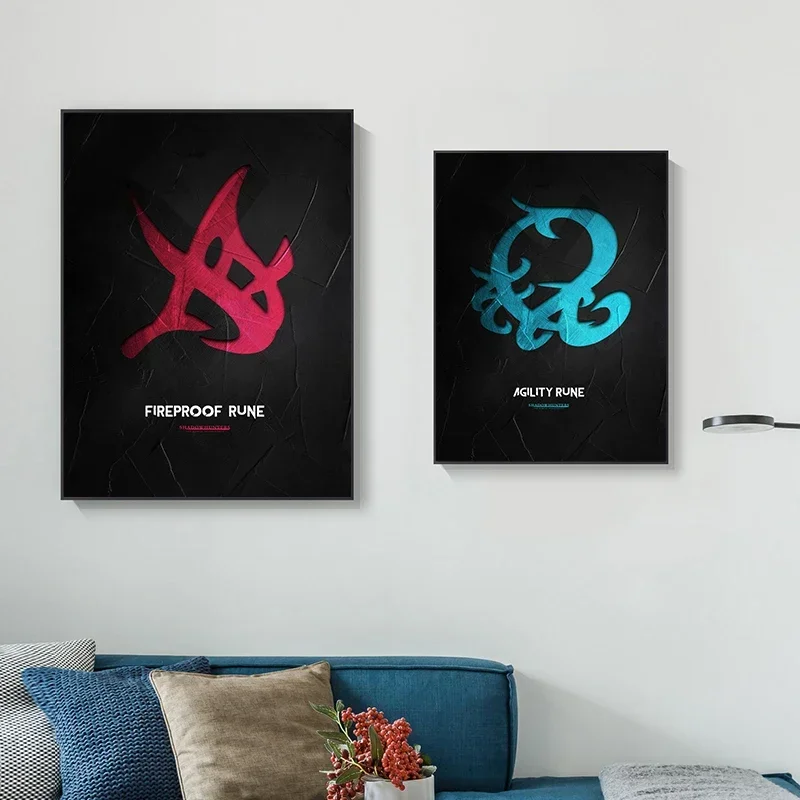 Винтажные Ангельские Руны Тень Таро Холст С Принтом Современный Стиль Настенное