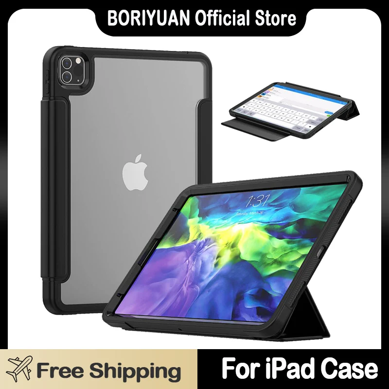 

For iPad Pro 11 Case 2021 for iPad Air 4 Case for iPad 7th 8th 9 Generation Folding Flip Stand 10.2 Mini 4 5 Cover Tablet Funda