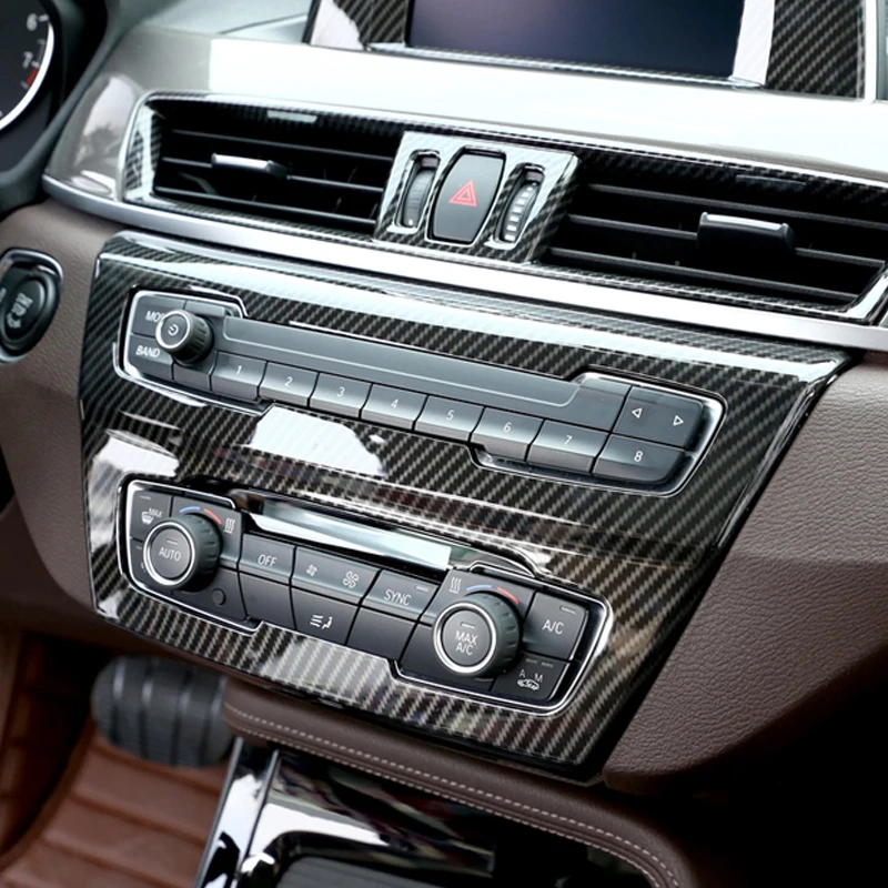 

ABS Carbon Fiber Style For BMW X1 F48 X2 F39 Car Center Console Middle Air Conditioner Outlet Decoration Cover Vent Trim Frame