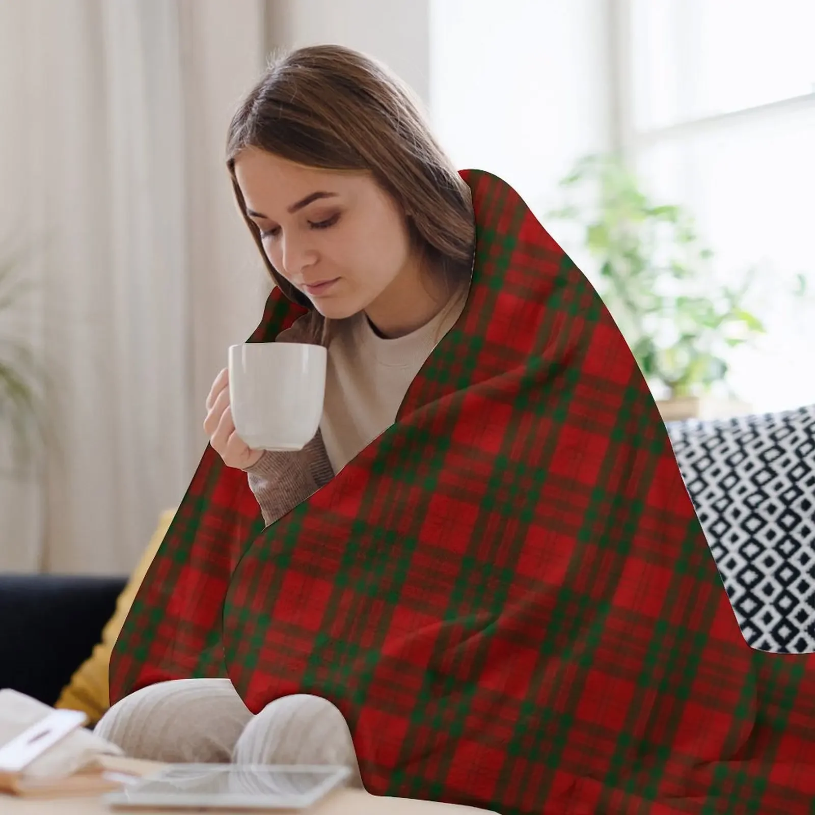 Одеяло в клетку Livingstone Clan Tartan для дивана летние постельные принадлежности