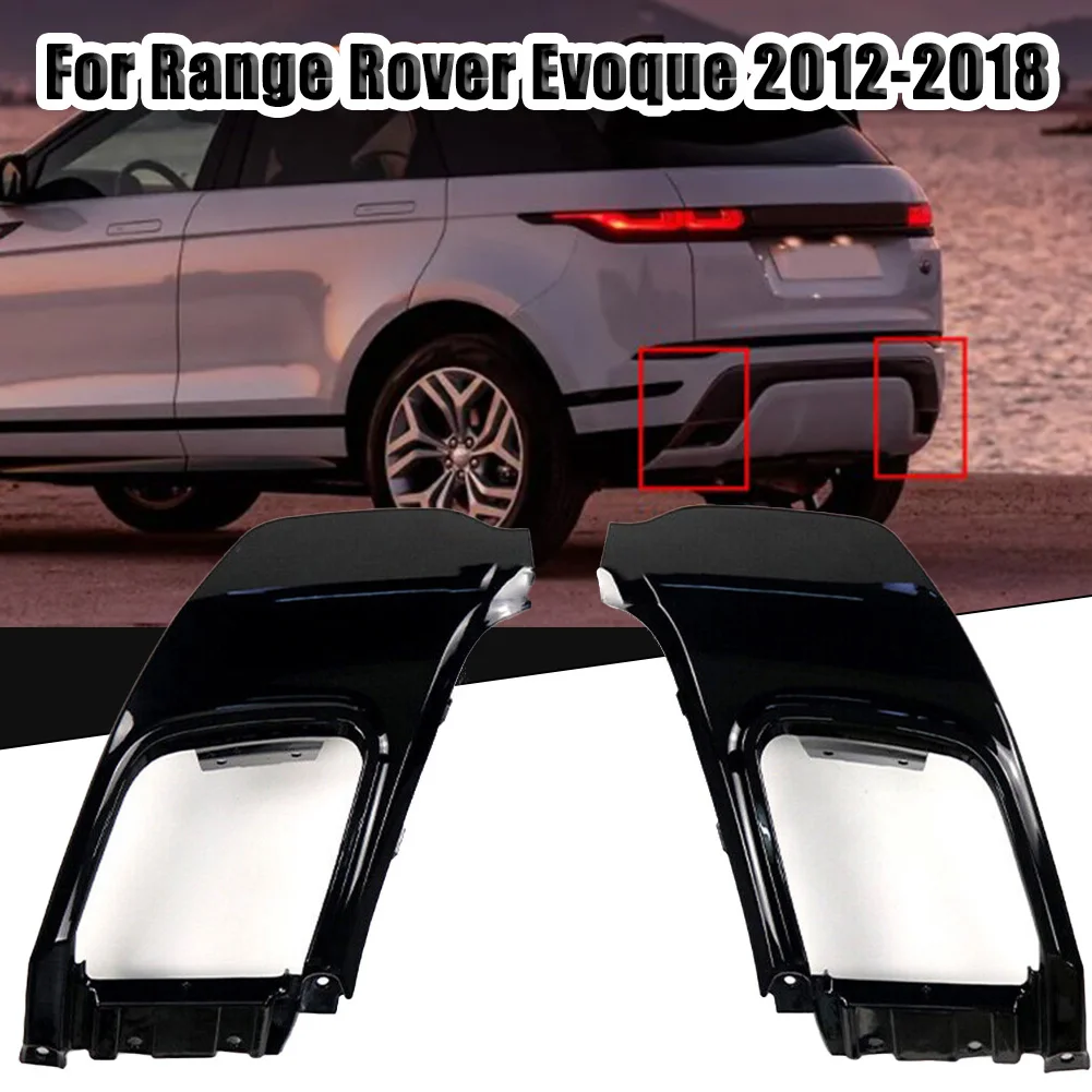 2PCS Rear Bumper Exhaust Valance Cover Trim For Range Rover Evoque 2012-2018 LR028089 Painted Black ABS Exterior Trim Parts