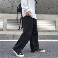 men trousers corduroy solid color straight tube wide leg casual versatile tidal current streetwear sport surprise price new