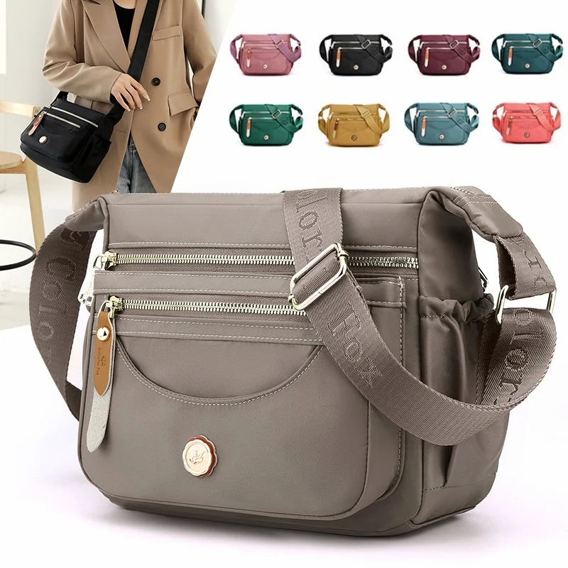 Нейлоновая сумка на плечо для женщин модный саквояж кросс-боди с несколькими